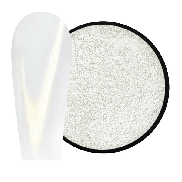 JUSTNAILS Mirror-Glow White Nagel Pigment White - GOLD