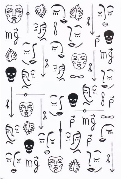JUSTNAILS Sticker Abstract Forms Faces 099