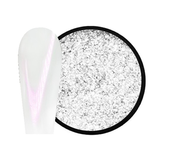 JUSTNAILS Mirror-Glow White Nagel Pigment - Pink Shimmer